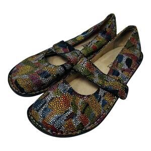Alegria Feliz Mary Jane Flats Multicolor Comfort Leather Shoes‎ Size 38